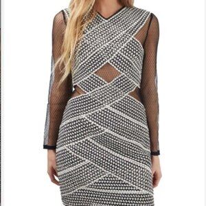 TopShop Black & White Mesh Dress
